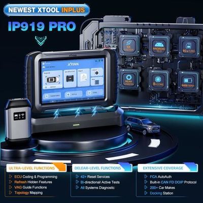 2025 XTOOL INPLUS IP919Pro All Systems Bidirectional Wireless Diagnostic Tool Support DOIP / CANFD & FCA, ECU Programming for BBV, Test Plan for BMW