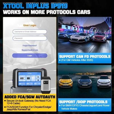 XTOOL InPlus IP919 Wireless Bidirectional Diagnostic Tool with ECU Coding, 42+ Service, FCA AutoAuth, Topology Map,DoIP CAN FD 3 Years Free Update