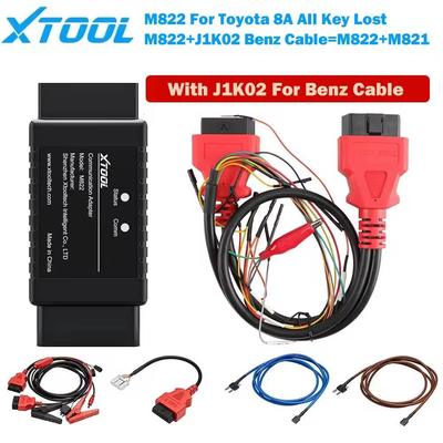 XTOOL M822 Key Programmer Adapter for Toyota 8A and Mercedes-Benz All Keys Lost Works With XTOOL X100 PAD3 X100 MAX and KC501 Programmer