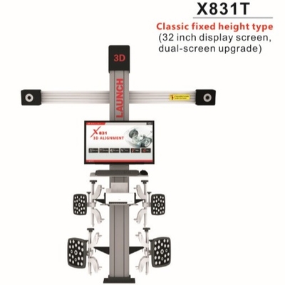 लांच X831T क्लासिक फिक्स्ड-ऊंचाई चार स्तंभ 3 डी कार पोजिशनिंग और लिफ्टिंग प्लेटफॉर्म - 32 इंच दोहरी स्क्रीन अपग्रेड संस्करण