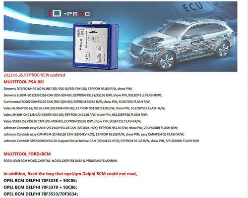 IO-PROG Programmer Add New License Connector Pinout IO Prog Terminal MultiTool Device for OPEL/G-M ECU BCM TCM EPS